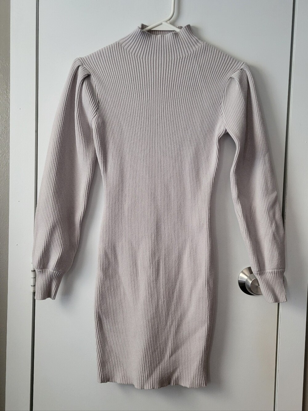 Gray Mock Neck Sweater Dress